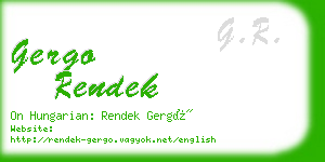 gergo rendek business card